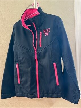 Nike Black Kids' Jacket with Pink Trim
